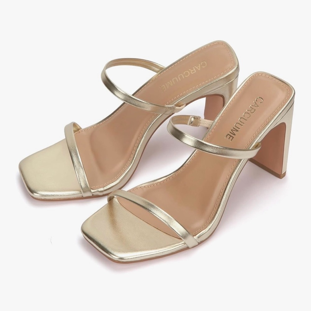 Chic Gold Heeled Sandals